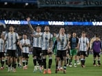 Argentina's players celebrate Argentina's players celebrate