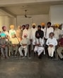 Officiating Akal Takht jathedar Kuldeep Singh Gargaj on Tuesday met the families affected by the 2017 Maur bomb blasts. (HT Photo)