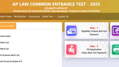 AP LAWCET 2025 registration has begun at cets.apsche.ap.gov.in. Candidates can apply via direct link given here. AP LAWCET 2025 registration has begun at cets.apsche.ap.gov.in. Candidates can apply via direct link given here.
