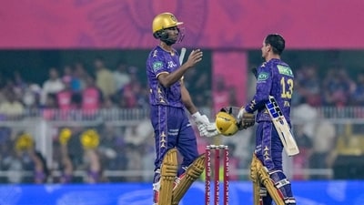 De Kock held one end firm, finding an able partner in young Angkrish Raghuvanshi 22 (17 balls). The duo stitched together an unbroken 83-run partnership that came off just 44 balls, sealing the first win of the season for the defending champions. (PTI)