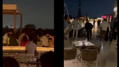 Viral videos show the fight that broke out at a Delhi bar on Sunday (Instagram/@shawnthessheep) Viral videos show the fight that broke out at a Delhi bar on Sunday (Instagram/@shawnthessheep)