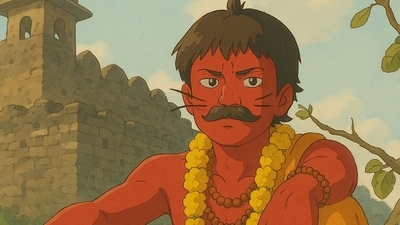 Rajpal Yadav’s Chota Pandit from Bhool Bhullaiya would perfectly fit in the Ghibli universe. (OpenAI) Rajpal Yadav’s Chota Pandit from Bhool Bhullaiya would perfectly fit in the Ghibli universe. (OpenAI)