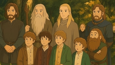 Here’s a lovely scene from Peter Jackson’s Lord of the Rings in cute Ghibli aesthetic. People are are giving prompts to ChatGPT to imagine their pictures in different art styles but clearly, the most popular among them is Hayao Miyazaki’s style. (OpenAI) Here’s a lovely scene from Peter Jackson’s Lord of the Rings in cute Ghibli aesthetic. People are are giving prompts to ChatGPT to imagine their pictures in different art styles but clearly, the most popular among them is Hayao Miyazaki’s style. (OpenAI)