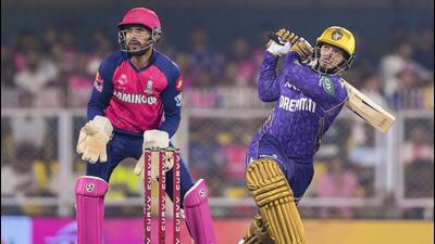 Kolkata Knight Riders' batter Quinton de Kock in action against Rajasthan Royals on Wednesday. (PTI) Kolkata Knight Riders' batter Quinton de Kock in action against Rajasthan Royals on Wednesday. (PTI)