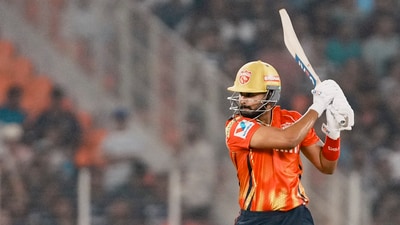 Shreyas Iyer in full flow against Gujarat Titans last night (PTI)