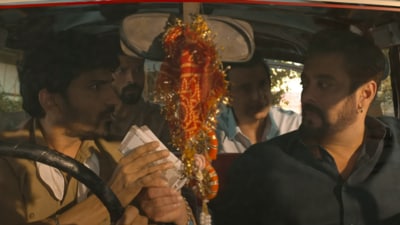 Salman Khan and Jatin Sarna in a still from Sikandar trailer. Salman Khan and Jatin Sarna in a still from Sikandar trailer.