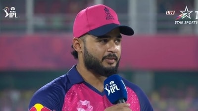 Riyan Parag during toss ahead of RR vs KKR (IPL) Riyan Parag during toss ahead of RR vs KKR (IPL)