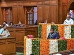 A view of the ongoing Budget Session of the Delhi Assembly. 
