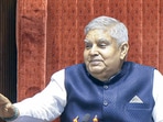 Rajya Sabha Chairman Jagdeep Dhankar conducts the proceedings of the house during the Budget Session of Parliament, in New Delhi. Rajya Sabha Chairman Jagdeep Dhankar conducts the proceedings of the house during the Budget Session of Parliament, in New Delhi.
