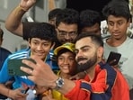 Virat Kohli clicked selfies with CSK fans on Wednesday