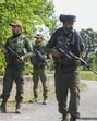 Jammu and Kashmir Police special operations group (SOG ) personnel during the fourth day of the search operation in the Hiranagar sector of Kathua district on Wednesday. (PTI Photo)