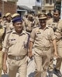 Police conduct a flag march a day after the arrest of Zafar Ali, Chairman of the Shahi Jama Masjid managing committee, in Sambhal, Monday. (PTI)