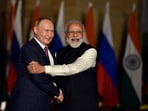 Prime Minister Narendra Modi with Russian President Vladimir Putin in New Delhi on December 6, 2021. Prime Minister Narendra Modi with Russian President Vladimir Putin in New Delhi on December 6, 2021.