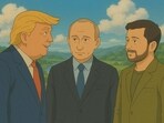 Donald Trump, Vladimir Putin and Zelensky reimagined in a Ghibli-style photo Donald Trump, Vladimir Putin and Zelensky reimagined in a Ghibli-style photo