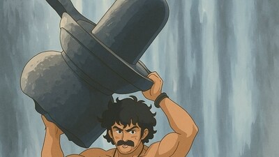 A Ghibli-style picture showed a scene from Baahubali: The Beginning (2015), in which Prabhas' character lifts a huge Shivlinga. The epic period action film was directed by SS Rajamouli. 