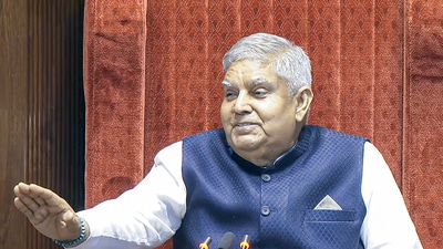Rajya Sabha Chairman Jagdeep Dhankar conducts the proceedings of the house during the Budget Session of Parliament, in New Delhi. (ANI file)