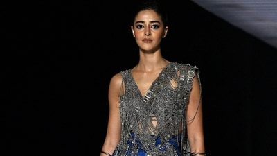 Ananya Panday dazzles as showstopper at Lakmé Fashion Week's 25th edition opening. ((Photo by SUJIT JAISWAL / AFP)) Ananya Panday dazzles as showstopper at Lakmé Fashion Week's 25th edition opening. ((Photo by SUJIT JAISWAL / AFP))