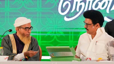 Tamil Nadu Chief Minister MK Stalin attends an 'Iftaar' during the holy month Ramzan, in Chennai. (PTI) Tamil Nadu Chief Minister MK Stalin attends an 'Iftaar' during the holy month Ramzan, in Chennai. (PTI)