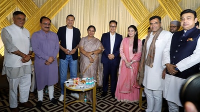 Delhi Chief Minister Rekha Gupta with Union Minister Kiren Rijiju, Delhi PWD Minister Parvesh Verma, State BJP President Virendra Sachdeva, State Haj Committee Chairperson Kausar Jahan and others at the Iftar and Dinner hosted by latter, at India Islamic Cultural Centre in New Delhi. (ANI) Delhi Chief Minister Rekha Gupta with Union Minister Kiren Rijiju, Delhi PWD Minister Parvesh Verma, State BJP President Virendra Sachdeva, State Haj Committee Chairperson Kausar Jahan and others at the Iftar and Dinner hosted by latter, at India Islamic Cultural Centre in New Delhi. (ANI)