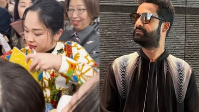 Jr NTR was moved by a Japanese fan who told him she learnt Telugu after watching RRR. Jr NTR was moved by a Japanese fan who told him she learnt Telugu after watching RRR.