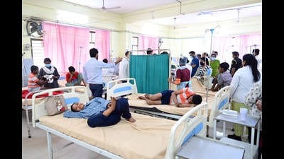 Kids undergoing treatment at Lko Bandhu hospital in Lucknow. (Deepak Gupta/HT Photo) Kids undergoing treatment at Lko Bandhu hospital in Lucknow. (Deepak Gupta/HT Photo)