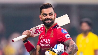 Virat Kohli during a practice session ahead of an Indian Premier League (IPL) 2025 T20 cricket match between Chennai Super Kings and Royal Challengers Bengaluru (PTI)