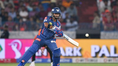Chasing 191 runs, LSG raced to 193/5 in 16.1 overs, with Nicholas Pooran smacking 70 runs off 26 balls. (PTI) Chasing 191 runs, LSG raced to 193/5 in 16.1 overs, with Nicholas Pooran smacking 70 runs off 26 balls. (PTI)
