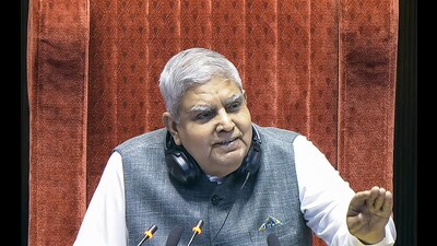 Rajya Sabha Chairman Jagdeep Dhankhar conducts the proceedings of the house during the Budget session of Parliament. (ANI) Rajya Sabha Chairman Jagdeep Dhankhar conducts the proceedings of the house during the Budget session of Parliament. (ANI)