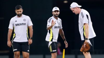 Abhishek Nayar with Nitish Kumar Reddy and Morne Morkel (ANI) Abhishek Nayar with Nitish Kumar Reddy and Morne Morkel (ANI)