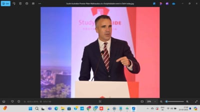 South Australian Premier Peter Malinauskas at a StudyAdelaide event held in New Delhi. South Australian Premier Peter Malinauskas at a StudyAdelaide event held in New Delhi.