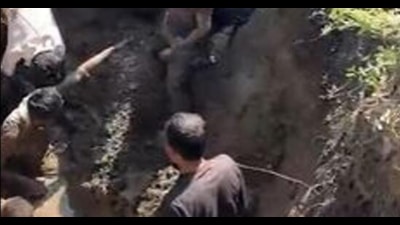 The site of the trench collapse. (Sourced) The site of the trench collapse. (Sourced)