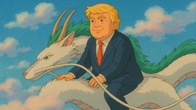 President Donald Trump re-imagined in a Ghibli-style photo (ChatGPT) President Donald Trump re-imagined in a Ghibli-style photo (ChatGPT)