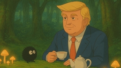 President Trump enjoying his tea in a Ghibli-style photo (ChatGPT) President Trump enjoying his tea in a Ghibli-style photo (ChatGPT)
