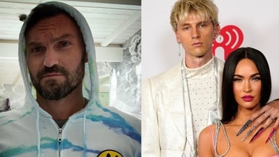 Brian Austin Green slams Machine Gun Kelly after the singer called him out for inquiring about Megan Fox's due date (@brianaustingreen/Instagram, AP Photo/Chris Pizzello, File) Brian Austin Green slams Machine Gun Kelly after the singer called him out for inquiring about Megan Fox's due date (@brianaustingreen/Instagram, AP Photo/Chris Pizzello, File)