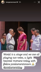 A screengrab of Kangana Ranaut's Instagram stories. A screengrab of Kangana Ranaut's Instagram stories.