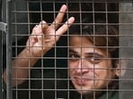 Shiv Sena leader Rahool Kanal being produced in court after Shiv Sena workers ransacked the Habitat studio of The Uni Continental Hotel Mumbai. (Raju Shinde/HT photo)