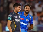 Mumbai Indians captain Hardik Pandya and Gujarat Titans' captain Shubman Gill during toss. Mumbai Indians captain Hardik Pandya and Gujarat Titans' captain Shubman Gill during toss.