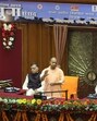 Uttar Pradesh chief minister Yogi Adityanath at Viksit Bharat Yuva Sansad Mahotsav in Lucknow on March 28. (Sourced)