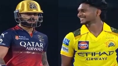 Virat Kohli was angry after smacking Matheesha Pathirana for a six. (Twitter) Virat Kohli was angry after smacking Matheesha Pathirana for a six. (Twitter)