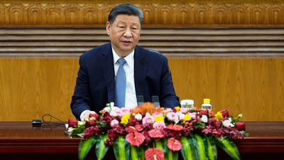 Chinese President Xi Jinping attends an event at the Great Hall of the People in Beijing on Friday, March 28, 2025. (Ng Han Guan/AP) Chinese President Xi Jinping attends an event at the Great Hall of the People in Beijing on Friday, March 28, 2025. (Ng Han Guan/AP)