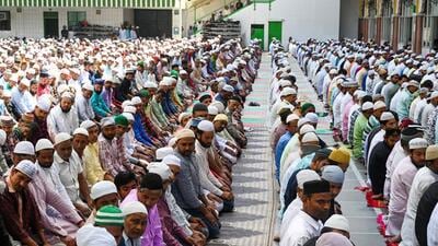 Earlier in the day, the Alvida Jumma prayers were concluded peacefully across Gautam Budh Nagar, with significant congregations at major mosques. (Sunil Ghosh/HT Photo) Earlier in the day, the Alvida Jumma prayers were concluded peacefully across Gautam Budh Nagar, with significant congregations at major mosques. (Sunil Ghosh/HT Photo)