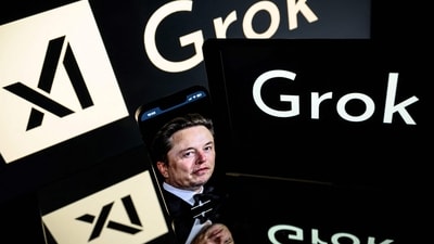 Screens display the logos of xAI and Grok, the AI chatbot developed by Elon Musk's xAI, in this photo illustration taken on January 13, 2025, in Toulouse. Musk announced on March 28, 2025, that xAI is acquiring X (formerly Twitter) in a deal valuing it at $33 billion. (AFP FILE ) Screens display the logos of xAI and Grok, the AI chatbot developed by Elon Musk's xAI, in this photo illustration taken on January 13, 2025, in Toulouse. Musk announced on March 28, 2025, that xAI is acquiring X (formerly Twitter) in a deal valuing it at $33 billion. (AFP FILE )