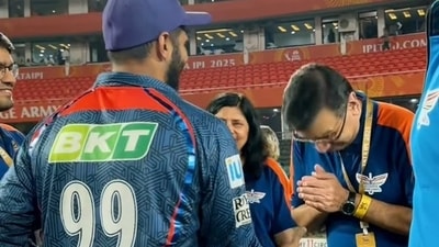 Sanjiv Goenka takes a bow at Shardul Thakur (LSG/X) Sanjiv Goenka takes a bow at Shardul Thakur (LSG/X)