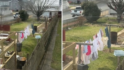 Clothes drying in the backyard of a house in the USA. (Instagram/@md24_anas) Clothes drying in the backyard of a house in the USA. (Instagram/@md24_anas)