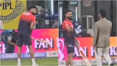 Virat Kohli meets Suresh Raina before CSK vs RCB match (X) Virat Kohli meets Suresh Raina before CSK vs RCB match (X)