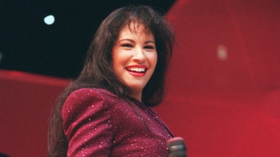 Tejano singer Selena Quintanilla performs at the Astrodome during the Houston Livestock Show and Rodeo on Feb. 26, 1995. (John Everett/Houston Chronicle via AP) (AP) Tejano singer Selena Quintanilla performs at the Astrodome during the Houston Livestock Show and Rodeo on Feb. 26, 1995. (John Everett/Houston Chronicle via AP) (AP)