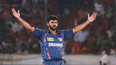 Lucknow Super Giants player Shardul Thakur celebrates the wicket of Sunrisers Hyderabad's Ishan Kishan (PTI) Lucknow Super Giants player Shardul Thakur celebrates the wicket of Sunrisers Hyderabad's Ishan Kishan (PTI)