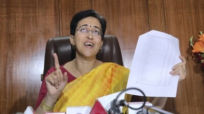 New Delhi: AAP leader and Leader of Opposition in Delhi Assembly Atishi addresses a press conference during the onoing Budget session of the Assembly, in New Delhi, Friday, March 28, 2025. (PTI) New Delhi: AAP leader and Leader of Opposition in Delhi Assembly Atishi addresses a press conference during the onoing Budget session of the Assembly, in New Delhi, Friday, March 28, 2025. (PTI)