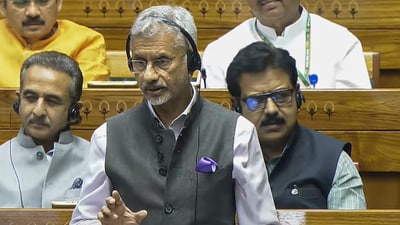External Affairs Minister S. Jaishankar speaks in the Lok Sabha during the Budget session of Parliament, in New Delhi, Friday, March 28, 2025. (PTI) External Affairs Minister S. Jaishankar speaks in the Lok Sabha during the Budget session of Parliament, in New Delhi, Friday, March 28, 2025. (PTI)
