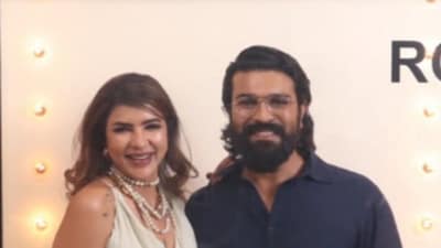 Lakshmi Manchu posted fun pictures from Ram Charan's bash on her Instagram stories. Lakshmi Manchu posted fun pictures from Ram Charan's bash on her Instagram stories.